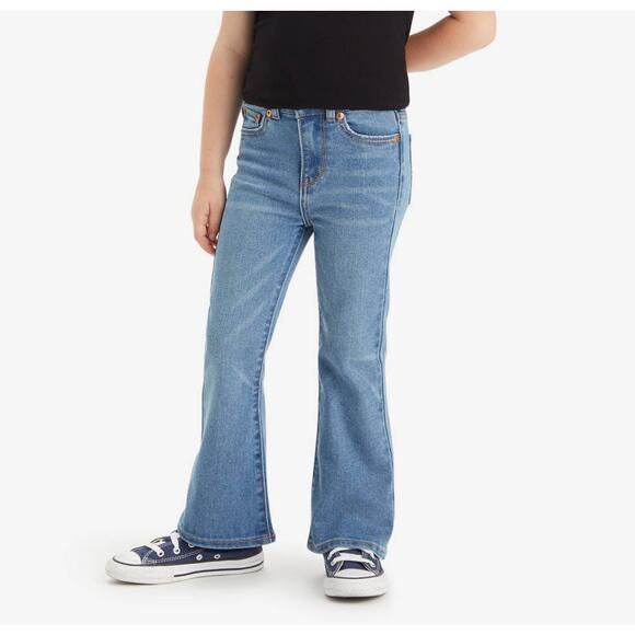 LEVI'S 726 Flare Kids Jeans High Rise Medium Wash Blue Denim Unisex Size 6/6X - Picture 1 of 8
